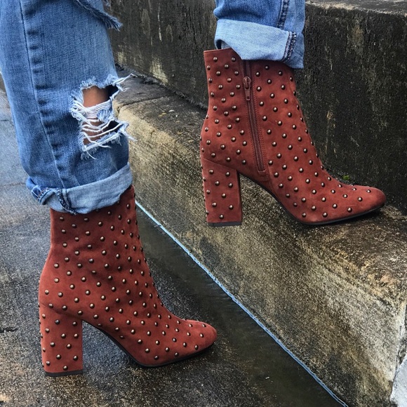 Rusted Studded Boho Boots - Picture 4 of 7